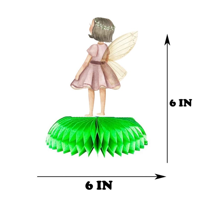 بي سي 5 قطع من القطع المركزية لحفلات أعياد الميلاد على شكل قرص العسل | ديكورات حمام الطفل، ديكورات الحديقة، أغطية طاولات حفلات أعياد الميلاد، الجنيات - Image 3